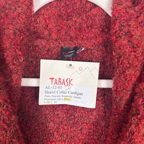 Tabask Shawl Cardigan Sweater Medium Alpaca Wool Nubby Fuzzy Artsy‎ Boiled Rust - Picture 4 of 9